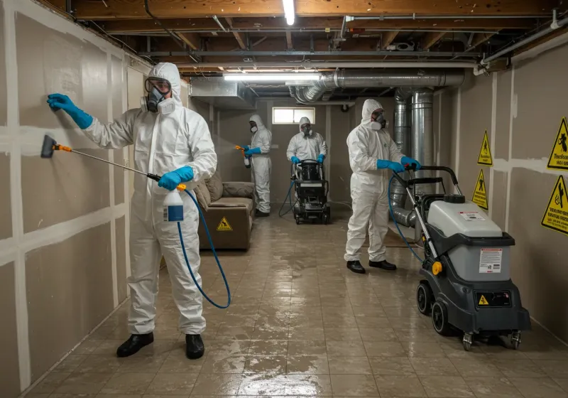 Basement Moisture Removal and Structural Drying process in Shelbyville, TN